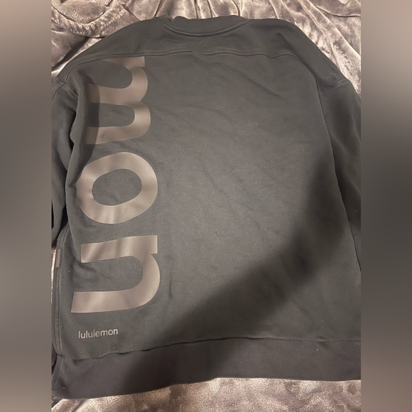 Lululemon Perfectly Oversized Crew *Logo Black Crewneck Sweater - Picture 6 of 6